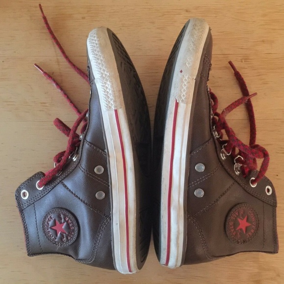 Converse Leather Brown Hiker Sneakers Hi Top 7 - Picture 7 of 8